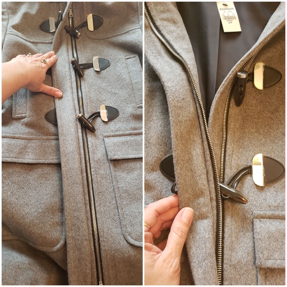 Nwt Express Heavy Long Winter Coat Small - Picture 3 of 8